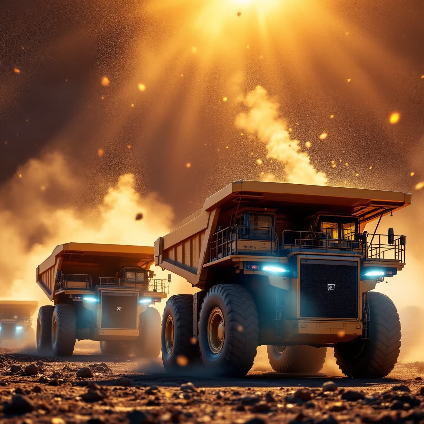 minería con vehículos